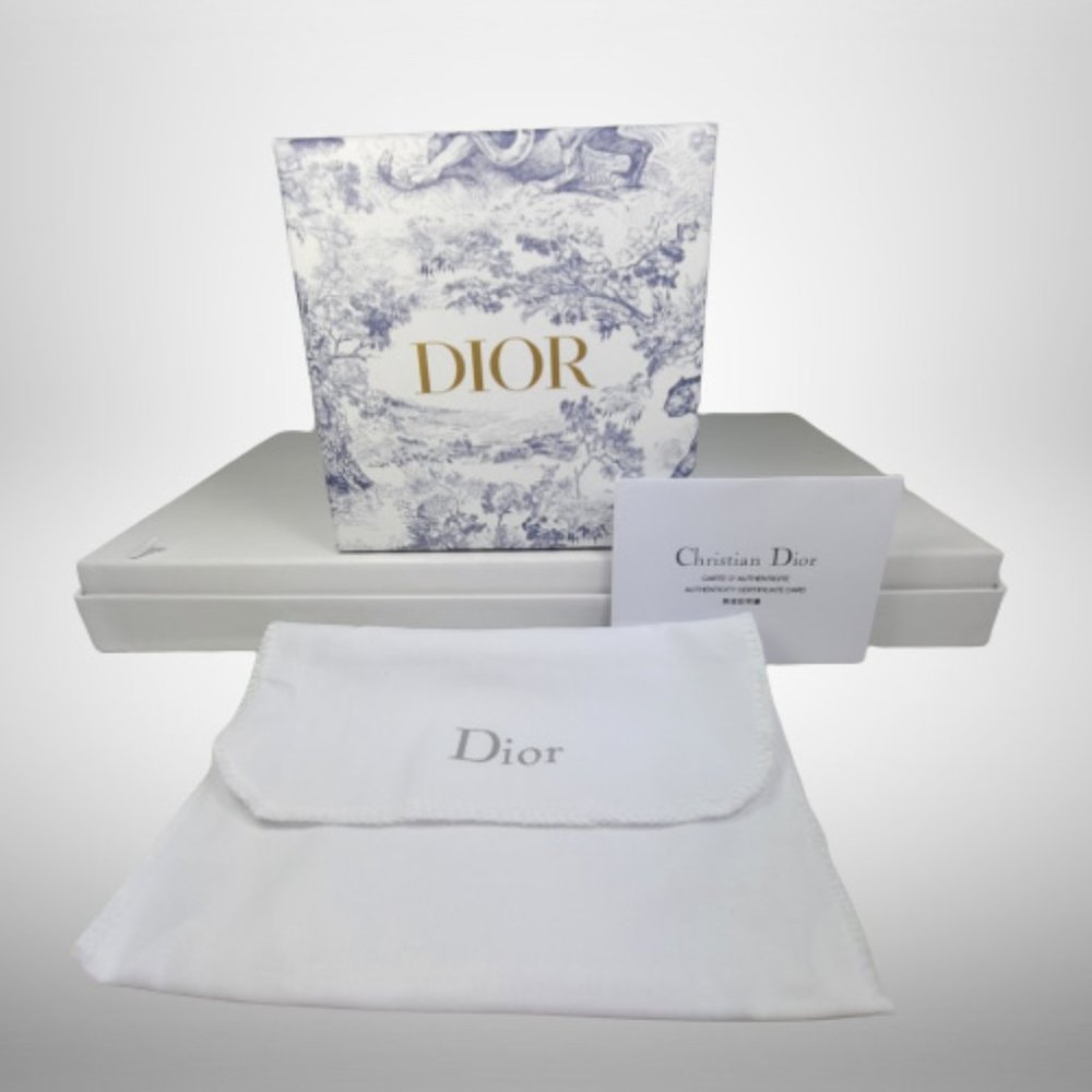 DIOR Saddle Bi-Fold Card Holder / Wallet in Black Grained Calfskin Marquetry - Picture 8 of 8
